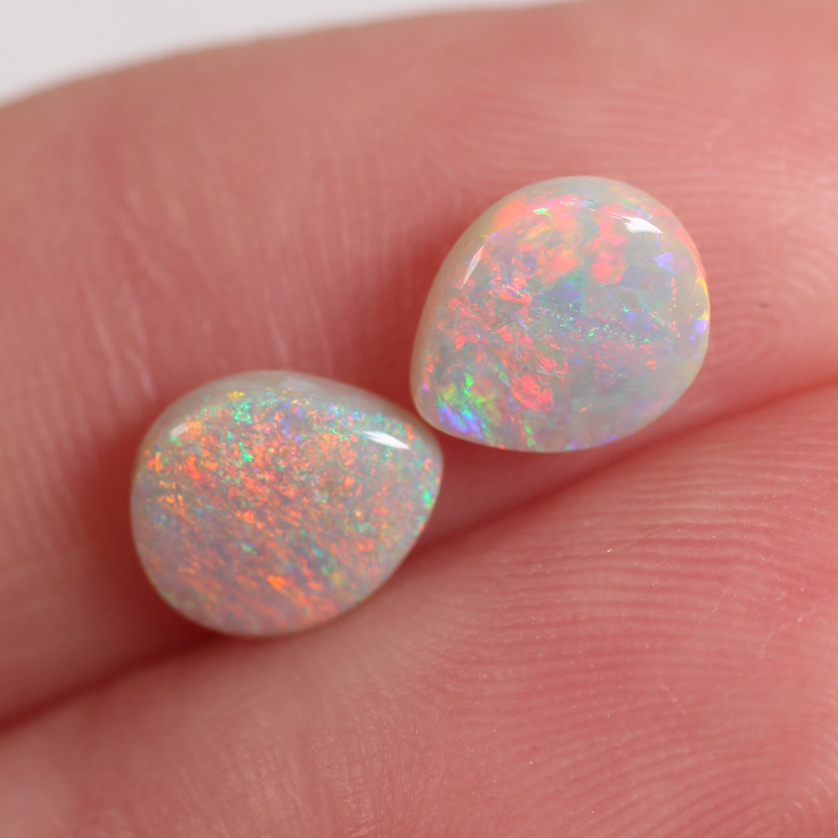 1.5 ct Light Opal Pair - 6.4 x 7.6 x 2.6mm