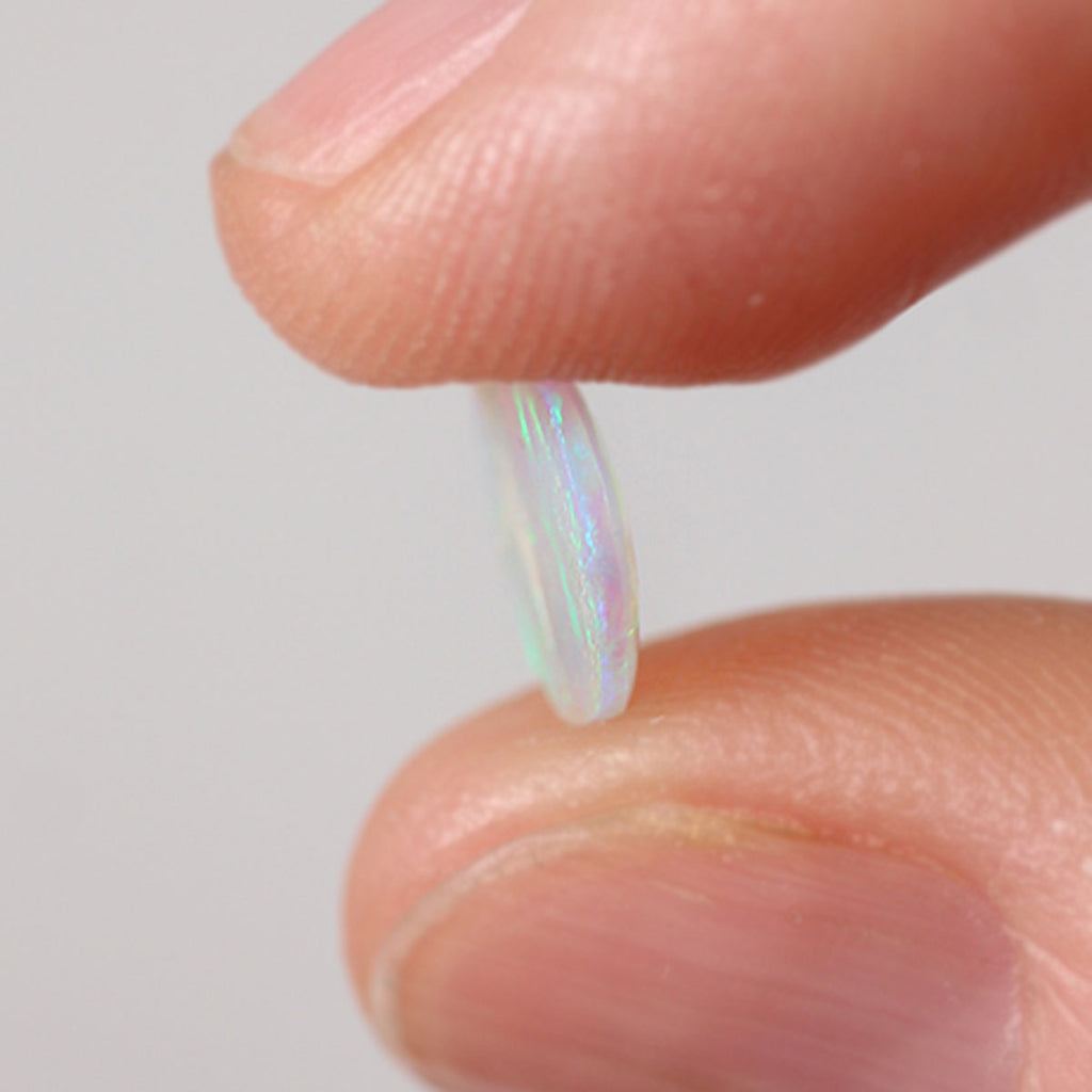 Extra view of Australian light crystal opal with blue-green flash