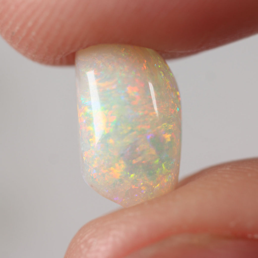 Lightning Ridge light opal 2.2ct showing soft multicolour play-of-colour