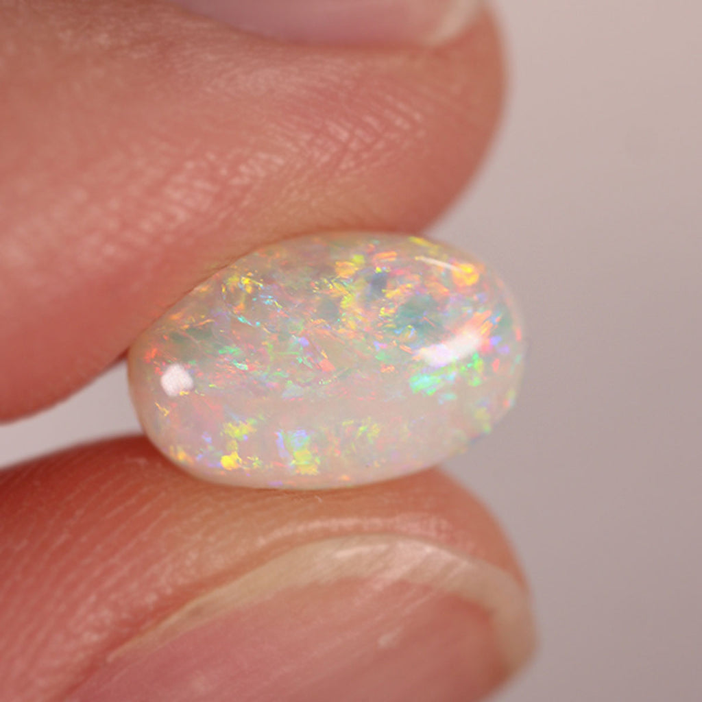 Coober Pedy Light Opal 1.64ct Natural Solid Bright Green Orange Floral
