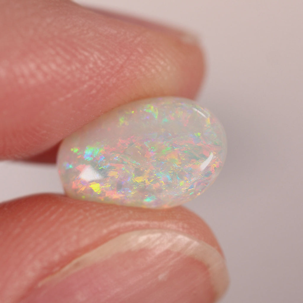 Coober Pedy Light Opal 1.64ct Natural Solid Bright Green Orange Floral