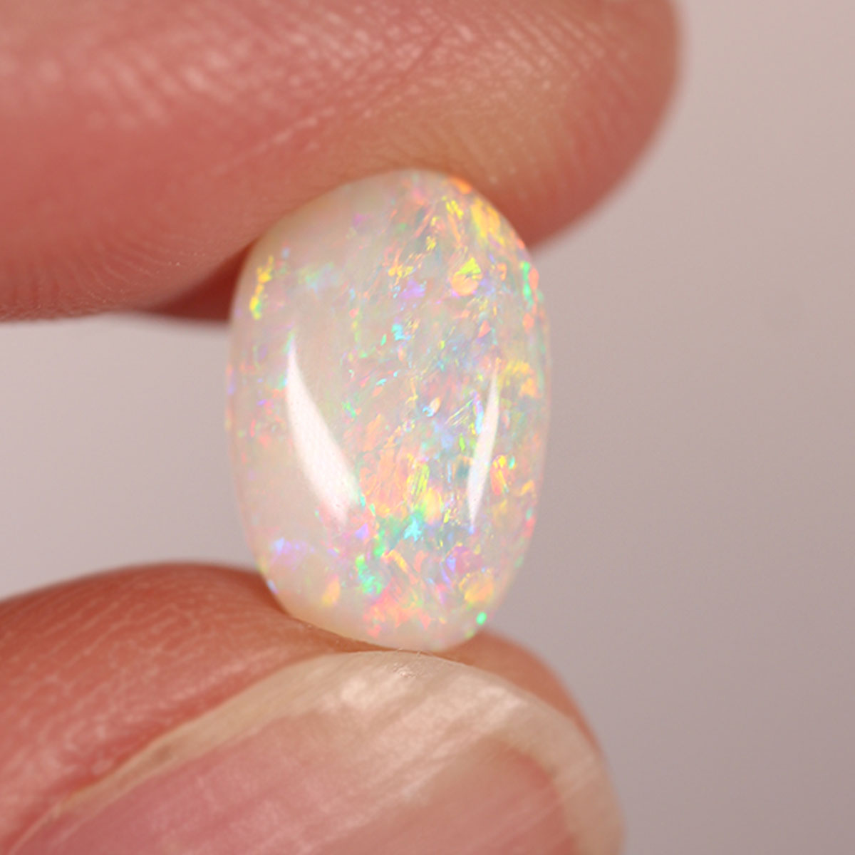 Coober Pedy Light Opal 1.64ct Natural Solid Bright Green Orange Floral