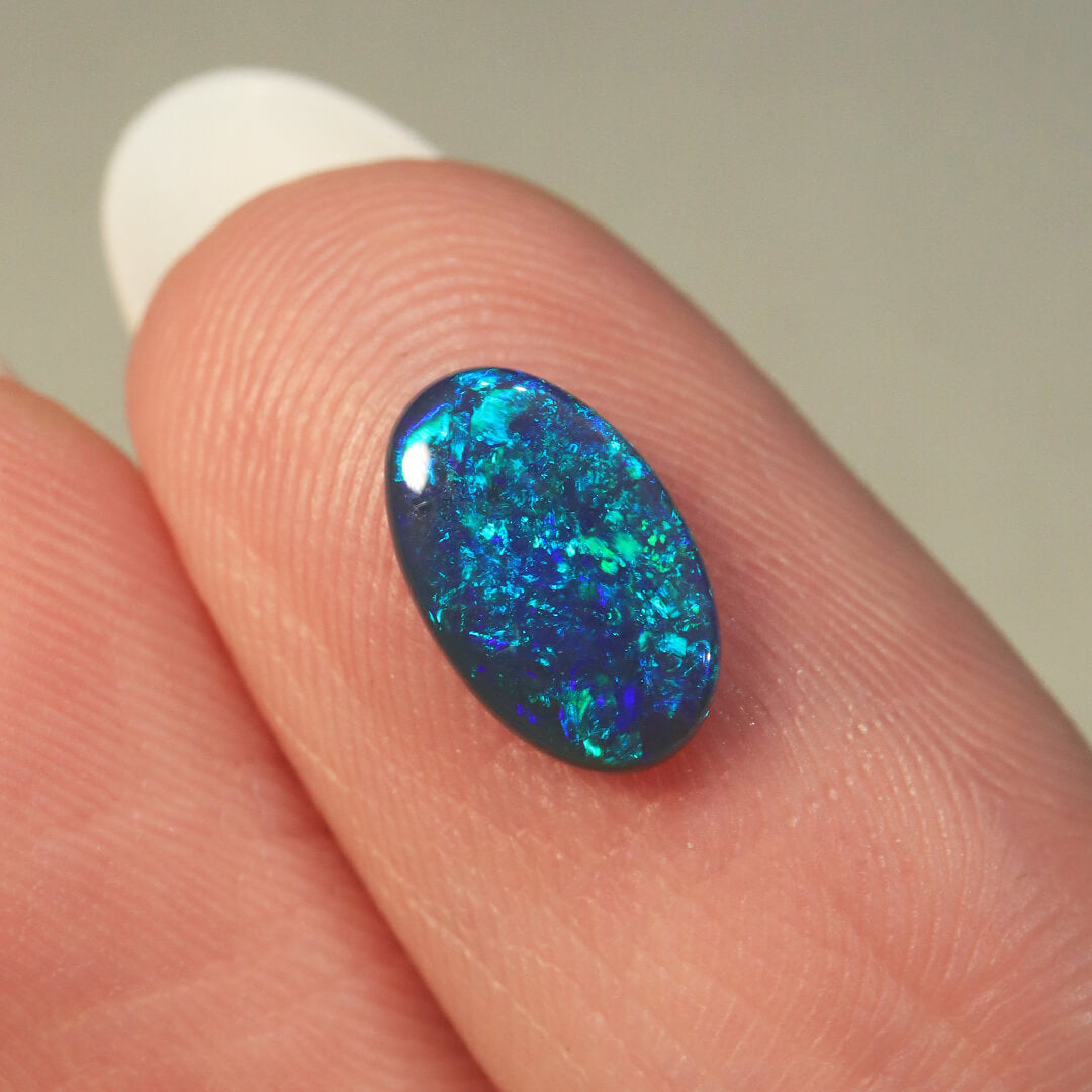 0.85ct Black Opal - 6 x 9.5 x 2mm