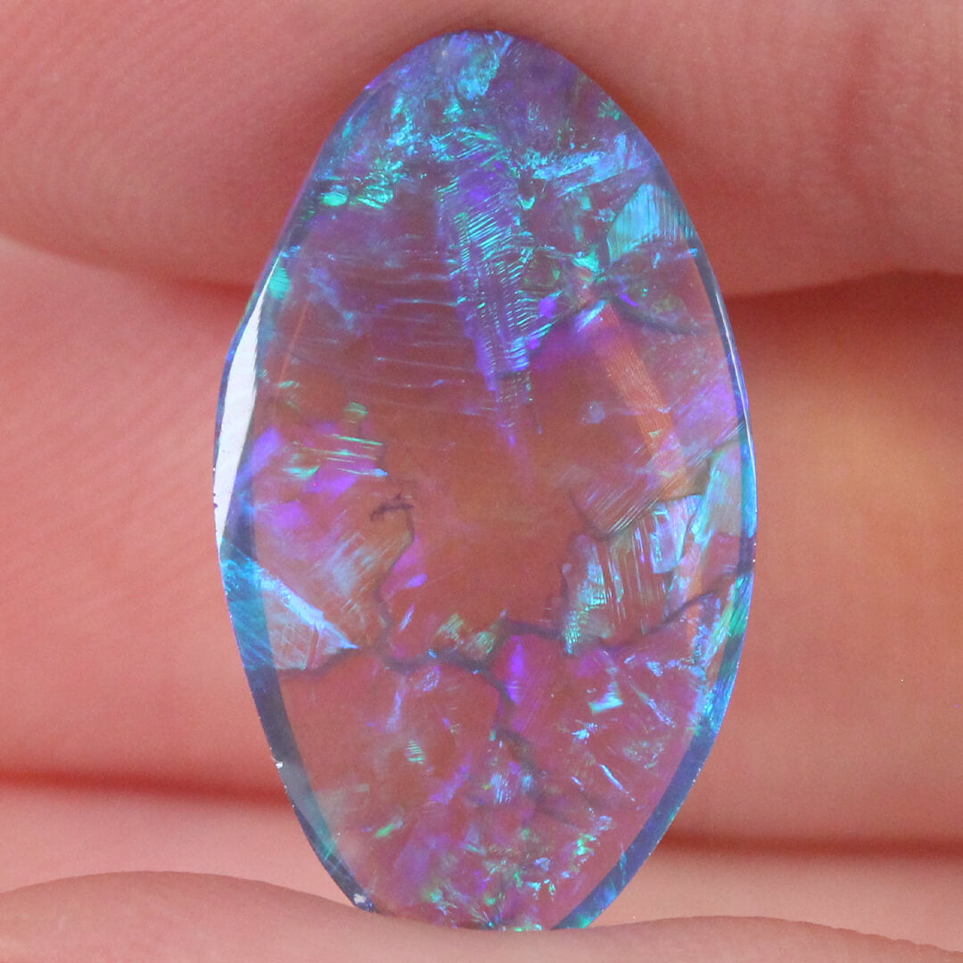 4.37ct Dark Crystal Opal - 11 x 19.5 x 3.5mm