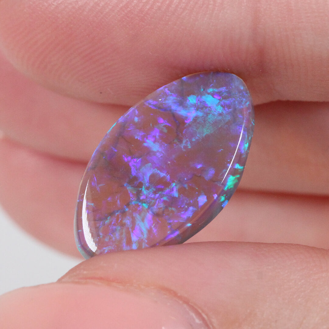 4.37ct Dark Crystal Opal - 11 x 19.5 x 3.5mm