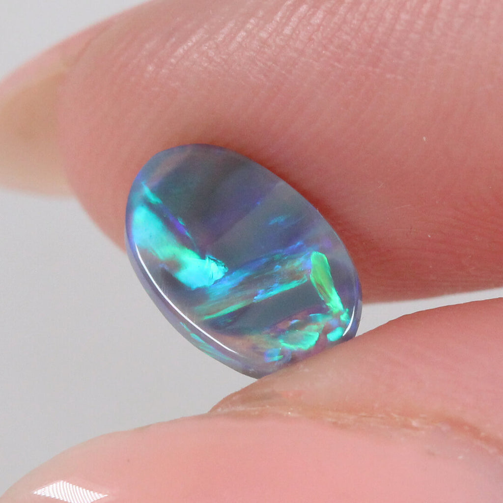 0.94ct Black Crystal Opal - 6 x 9.5 x 2.5 mm