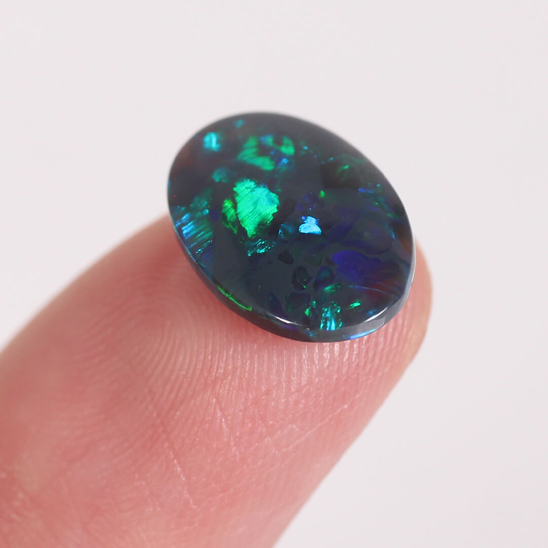 2.42ct Black Opal - 9.5 x 13.5 x 3mm