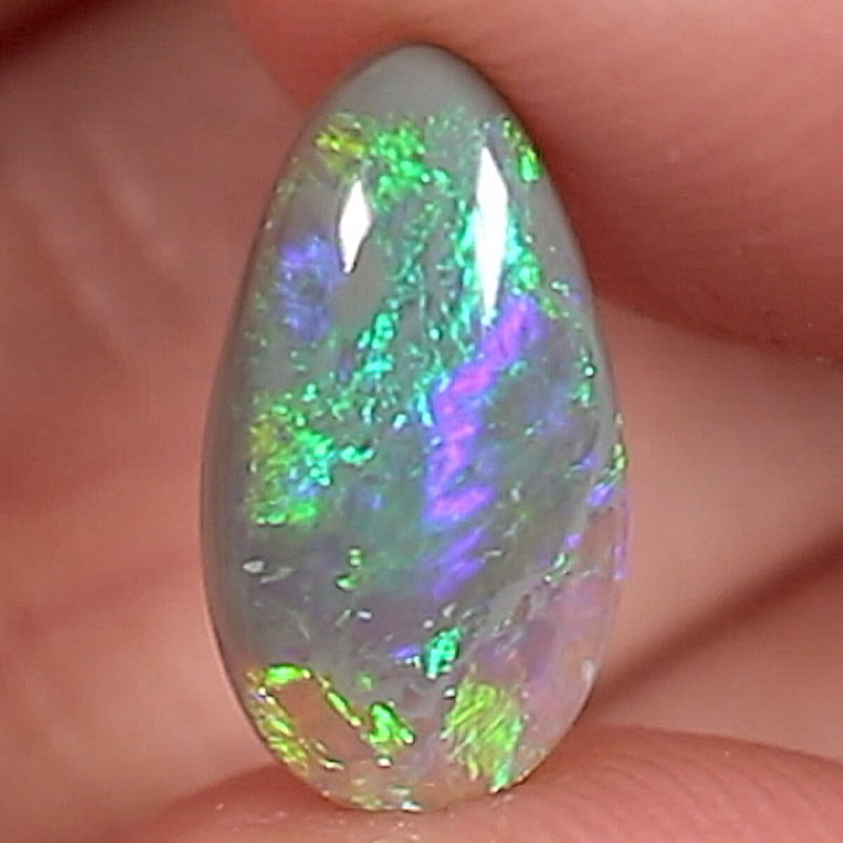 1.42ct Black Crystal Opal - 7 x 13 x 2.5 mm