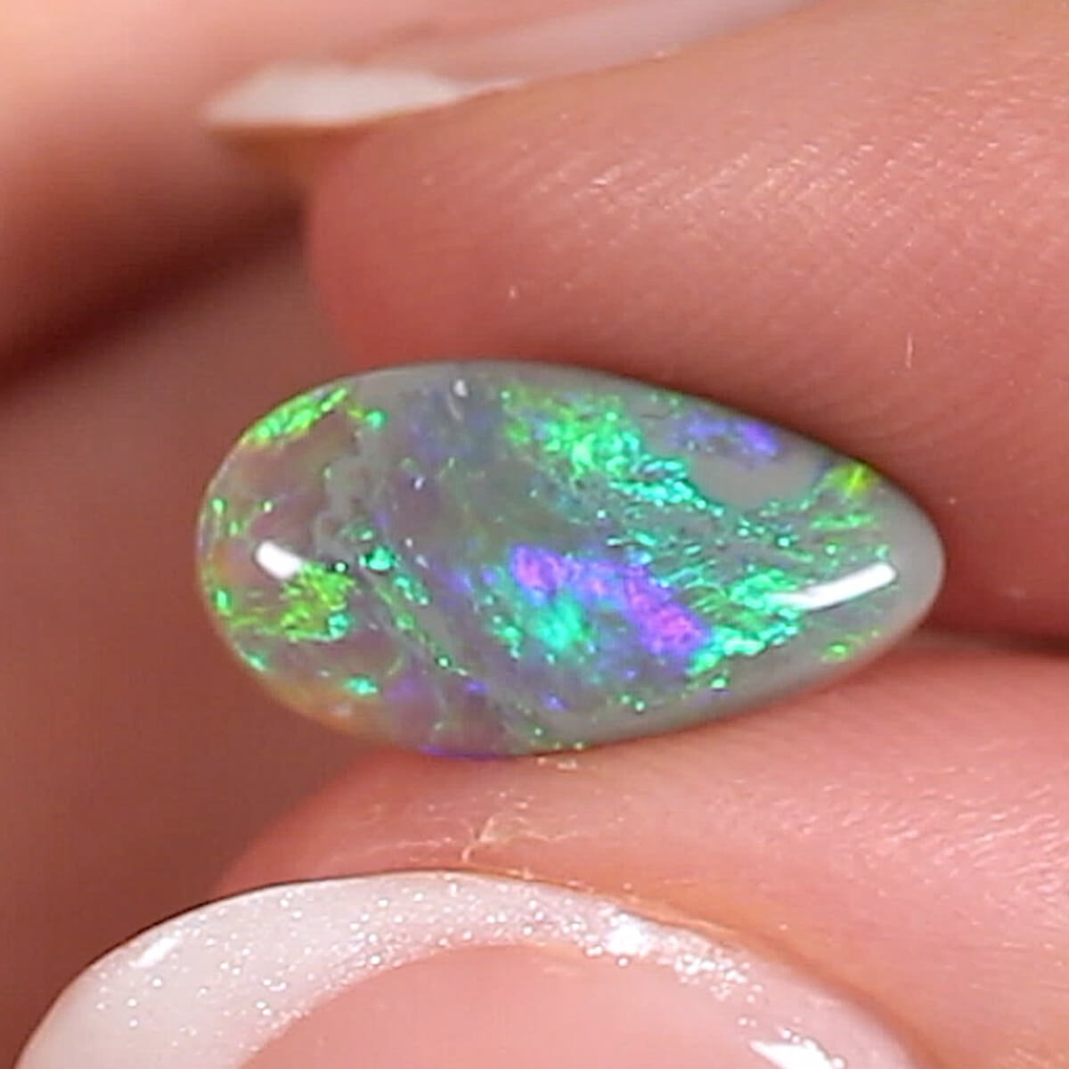 1.42ct Black Crystal Opal - 7 x 13 x 2.5 mm