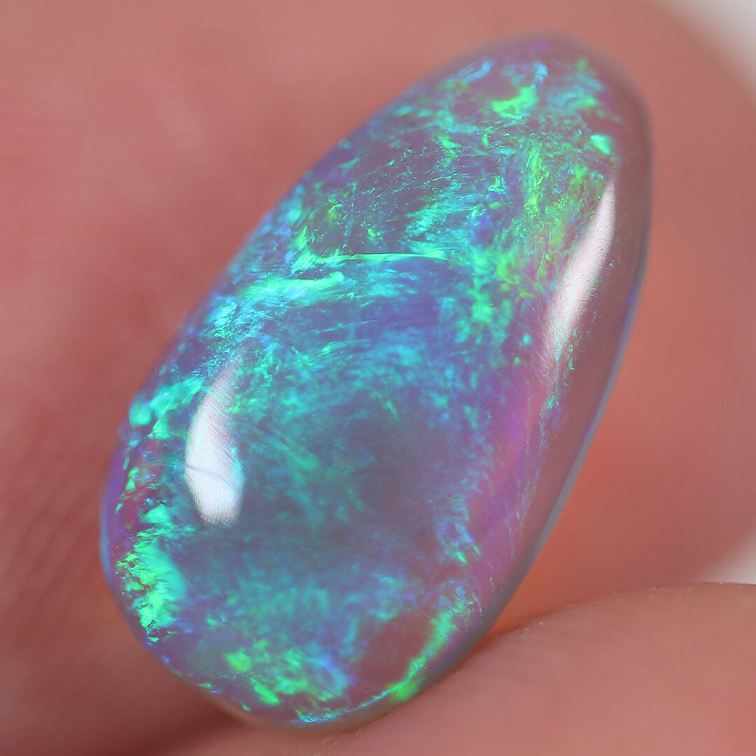 2.39ct Dark Crystal Opal - 7.5 x 13.5 x 3.5mm