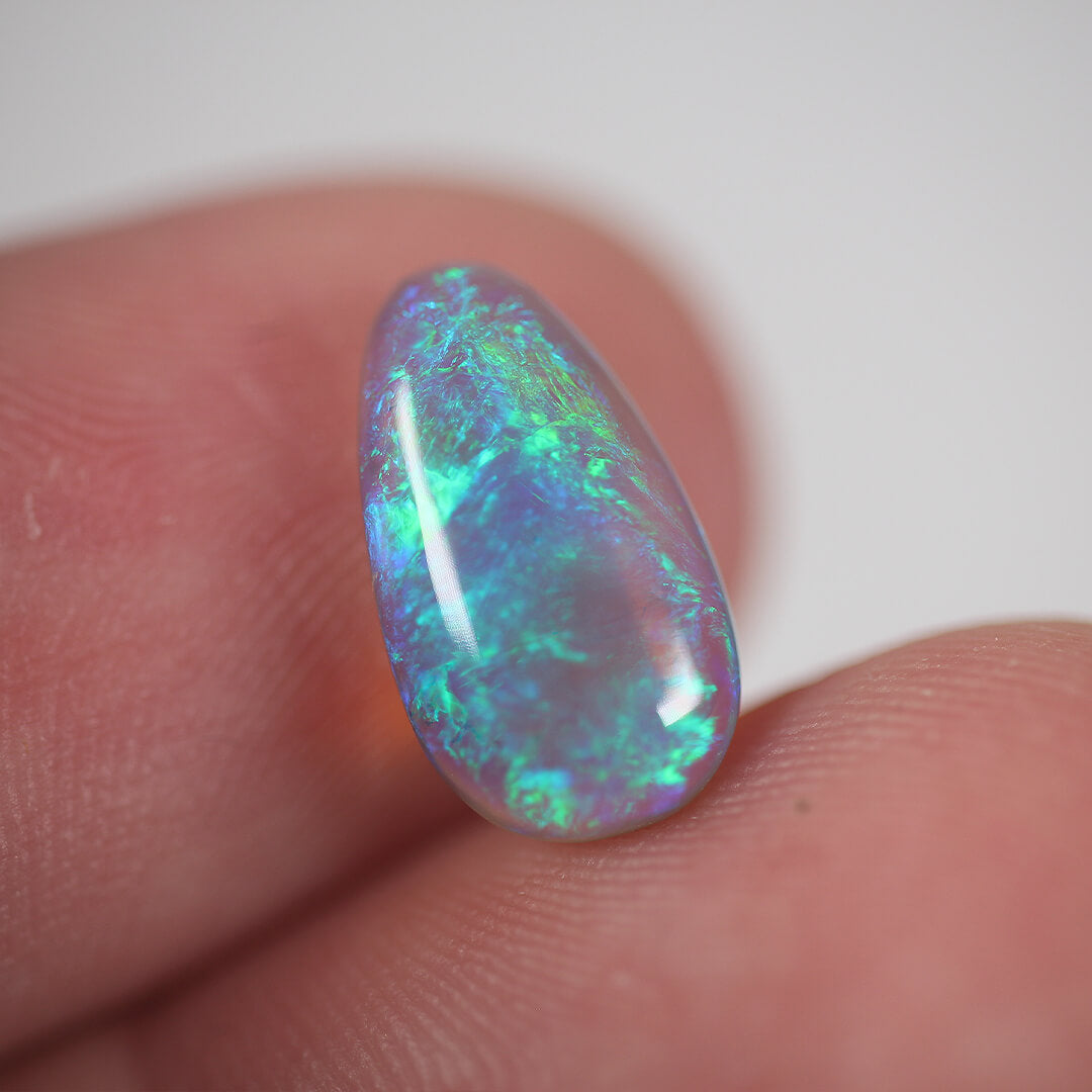 2.39ct Dark Crystal Opal - 7.5 x 13.5 x 3.5mm