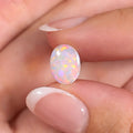 1ct soft pink crystal opal cabochon with palette pattern
