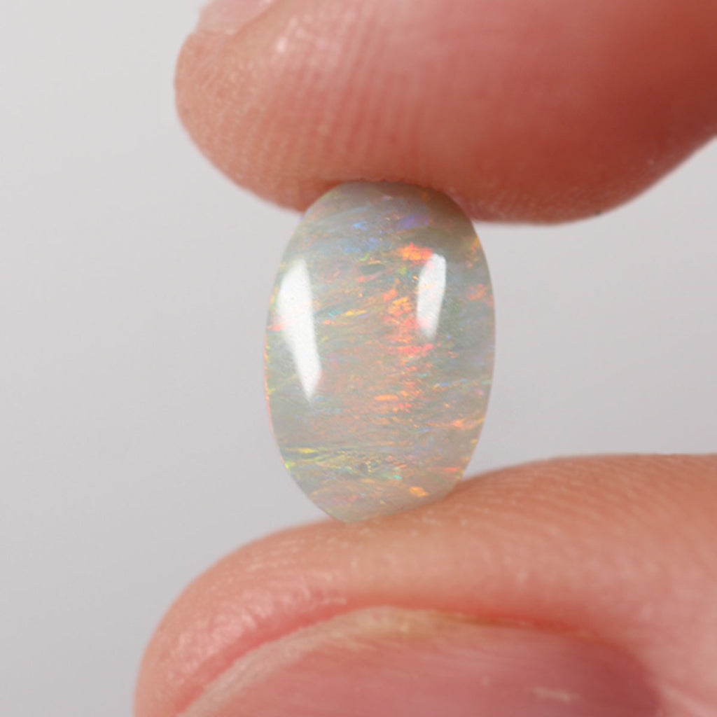 Green-orange dark opal 1.35ct natural solid Australian opal from Lightning Ridge
