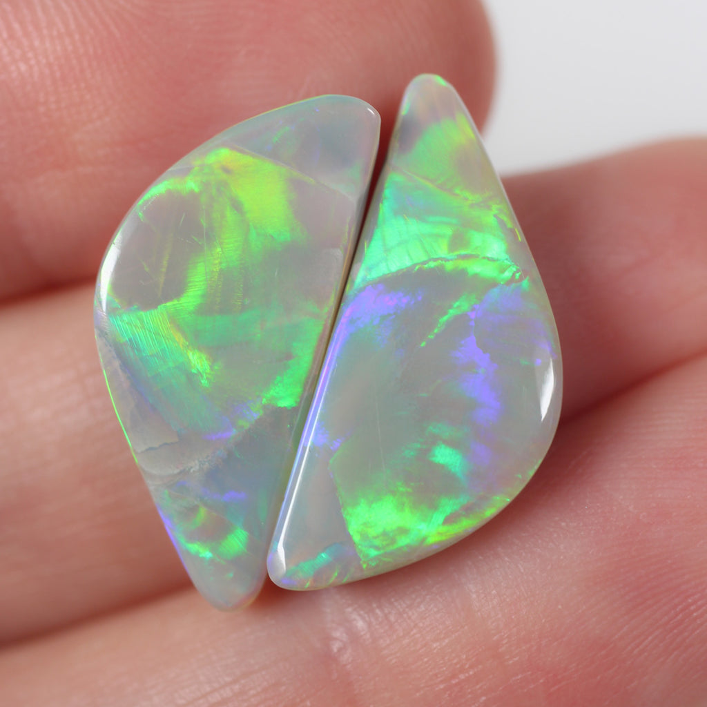 12.84ct Dark Opal - 10 x 22.5 x 4 (x2)