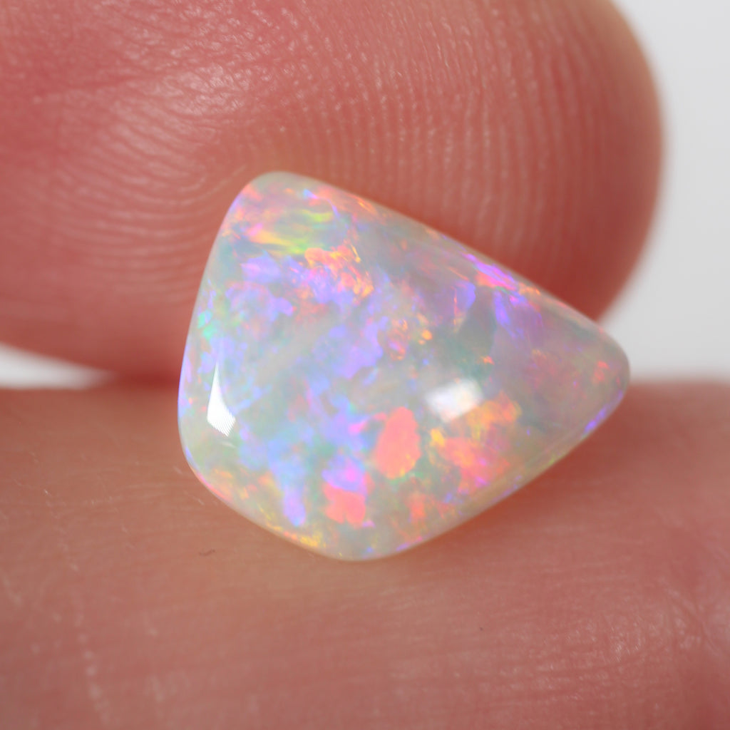 Coober Pedy Light Opal 1.9ct Natural Solid Bright Red Orange Floral Freeform Gem