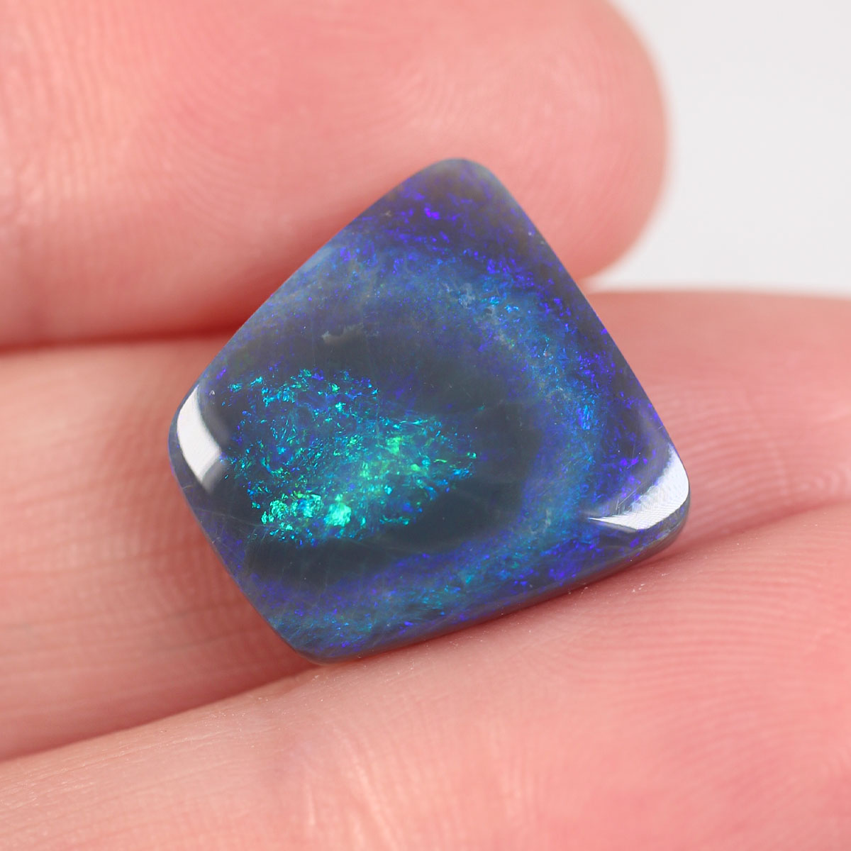 8.1ct Black Opal - 14.5 x 14.7 x 5mm