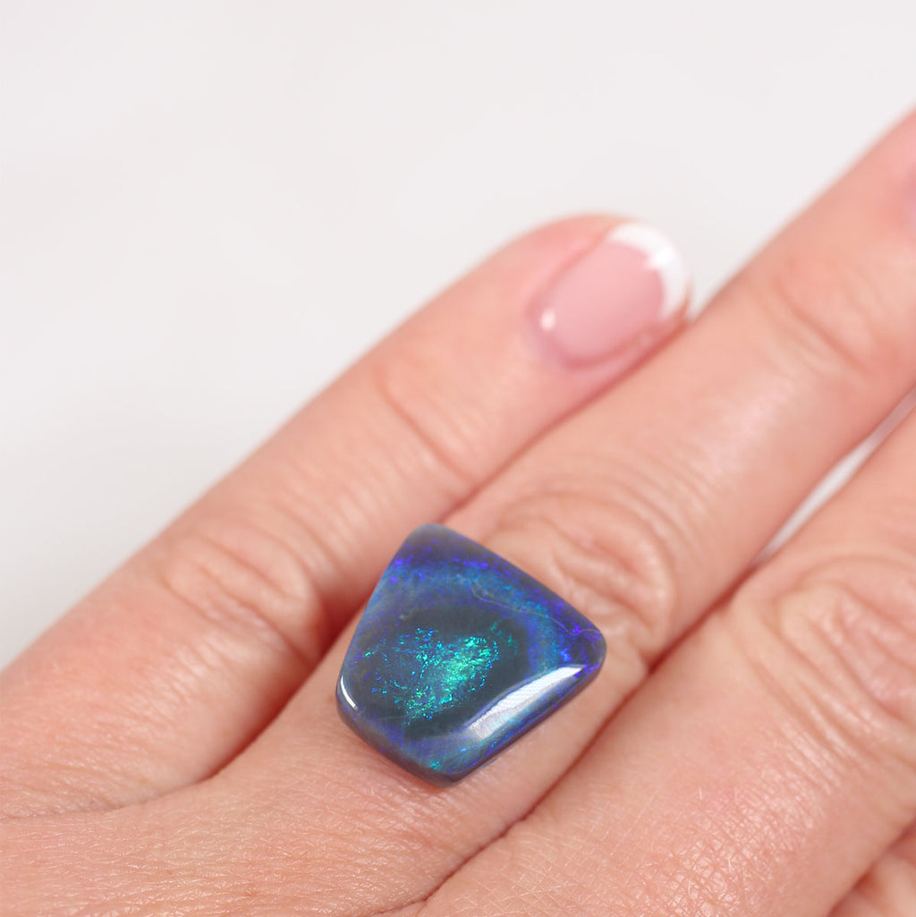 8.1ct Black Opal - 14.5 x 14.7 x 5mm