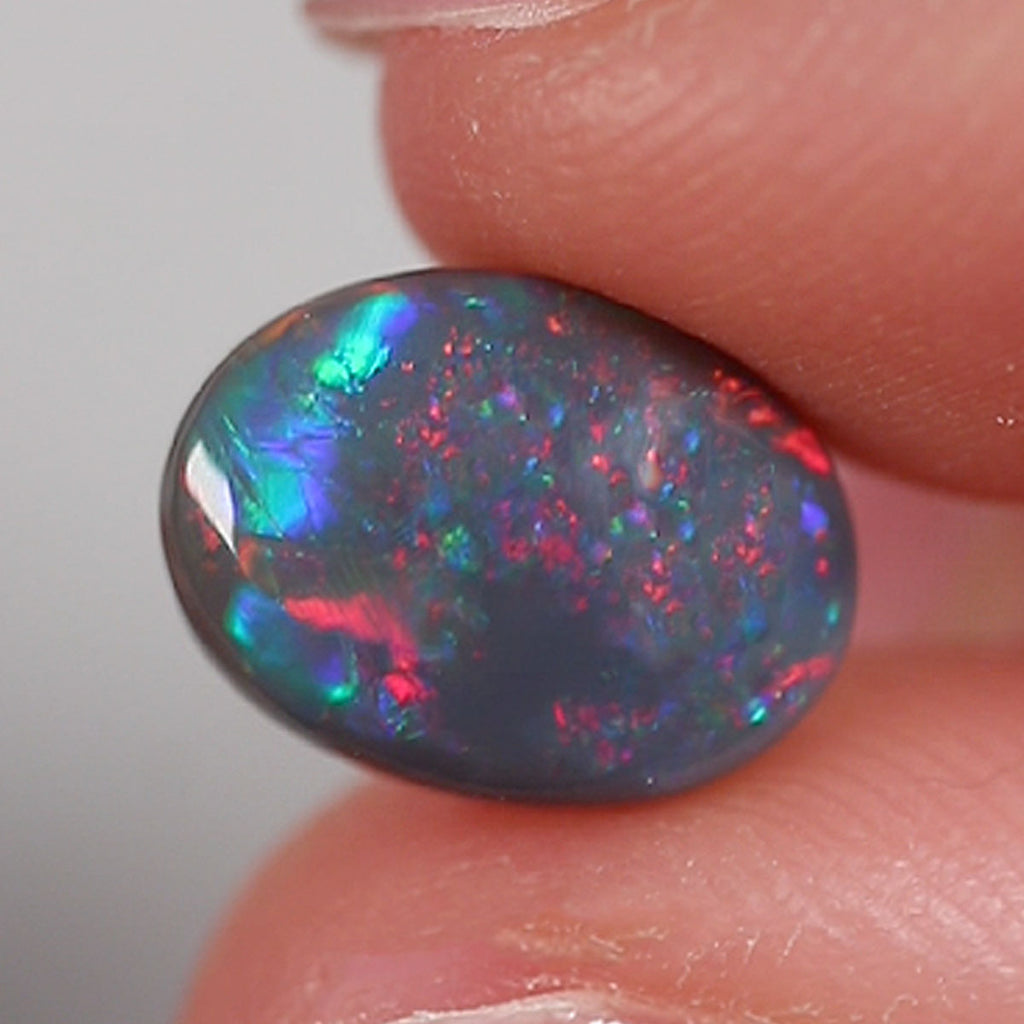 2.75ct Solid Black Opal - 8.4 x 11 x 4mm