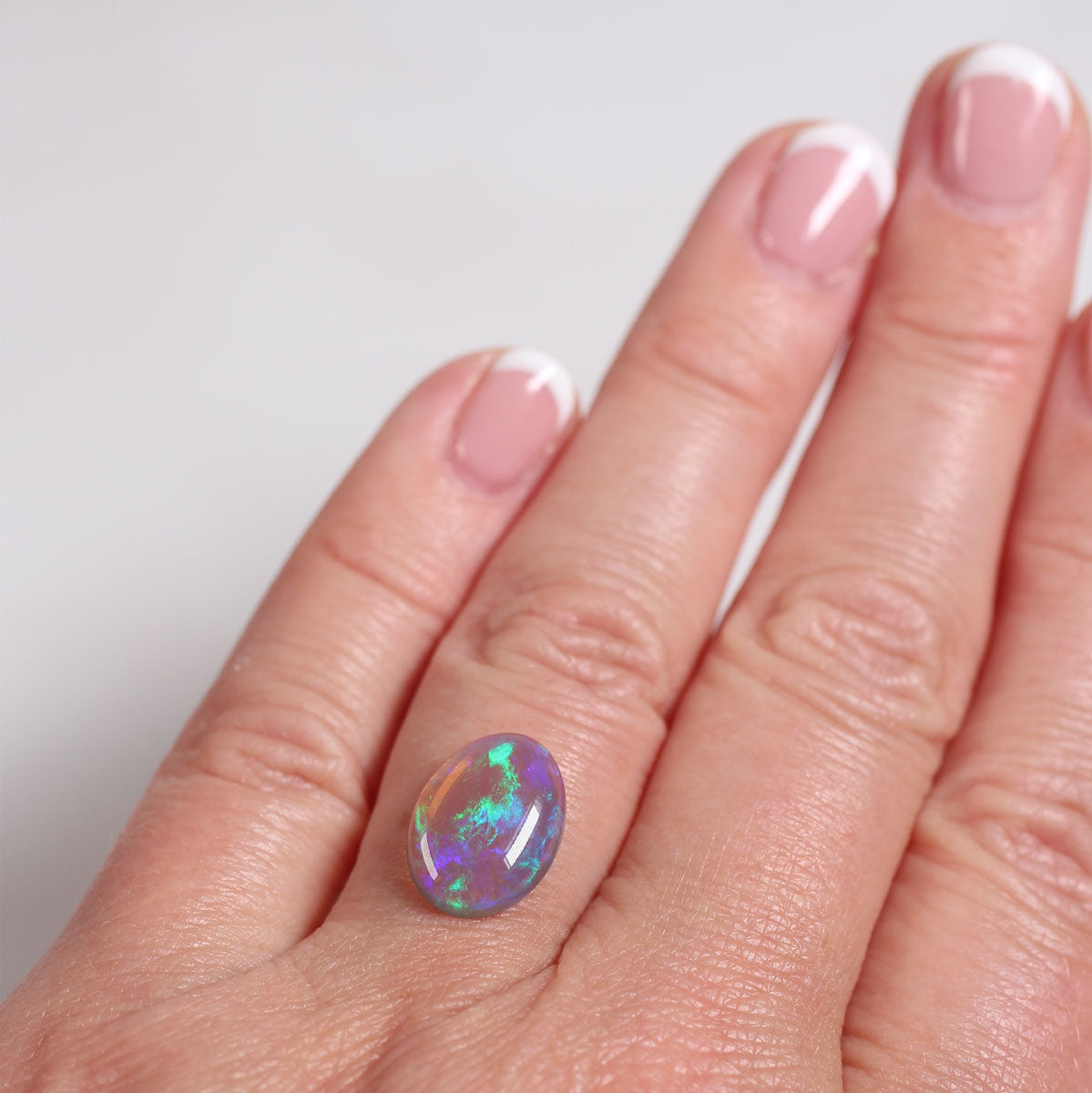 3.2ct Double Sided Dark Crystal Opal - 10 x 13.8 x 3.9mm