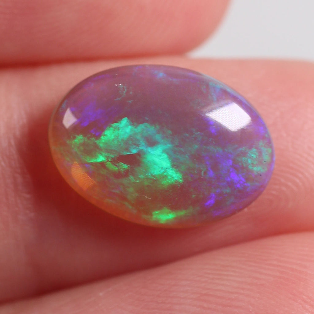 3.2ct Double Sided Dark Crystal Opal - 10 x 13.8 x 3.9mm