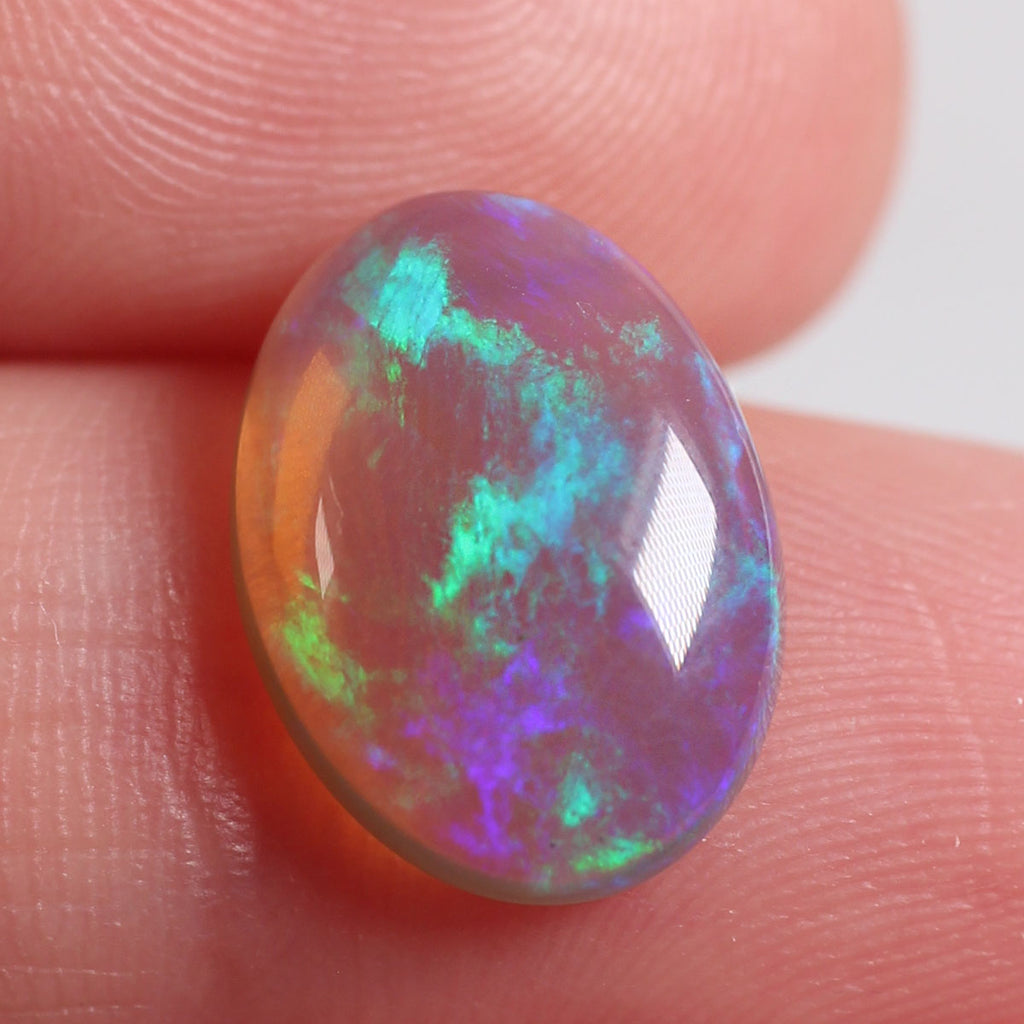 3.2ct Double Sided Dark Crystal Opal - 10 x 13.8 x 3.9mm