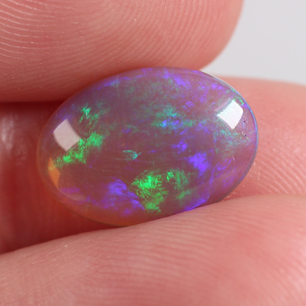 3.2ct Double Sided Dark Crystal Opal - 10 x 13.8 x 3.9mm