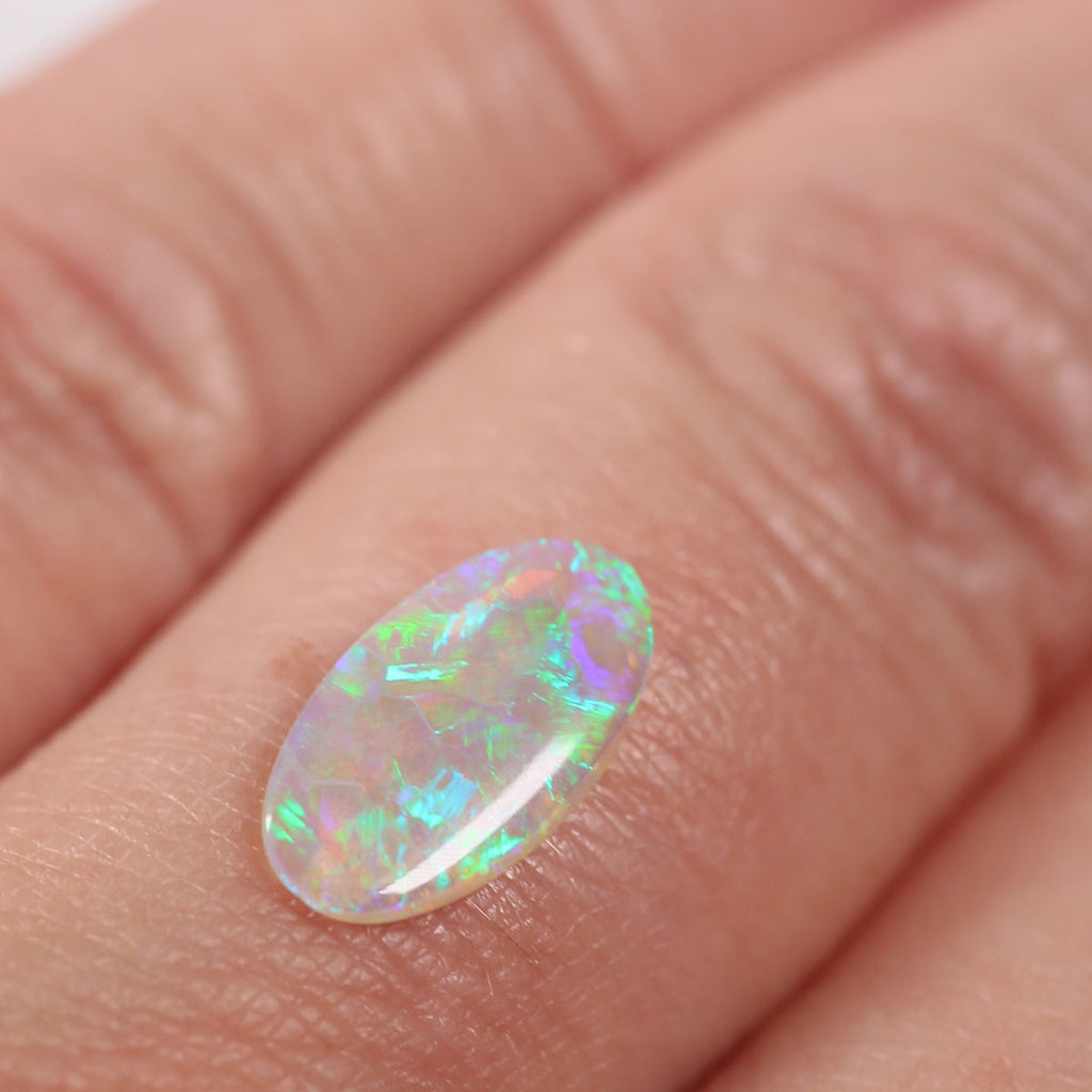 0.85ct Dark Crystal Opal - 6.5 x 11.7 x 2mm