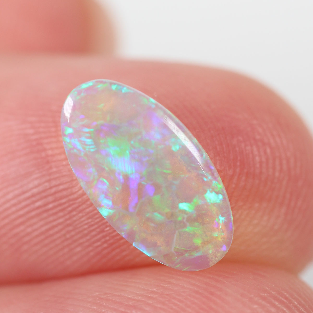 0.85ct Dark Crystal Opal - 6.5 x 11.7 x 2mm