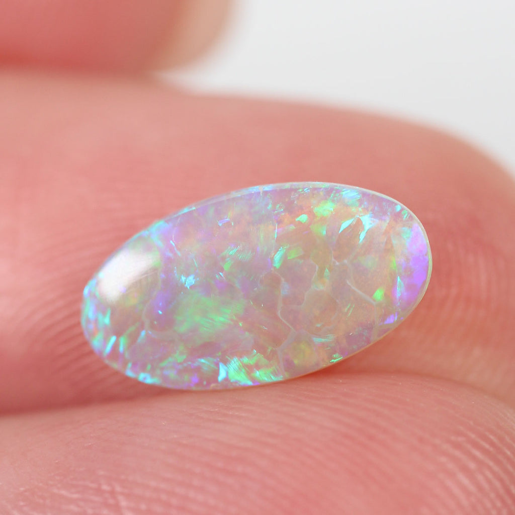 0.85ct Dark Crystal Opal - 6.5 x 11.7 x 2mm