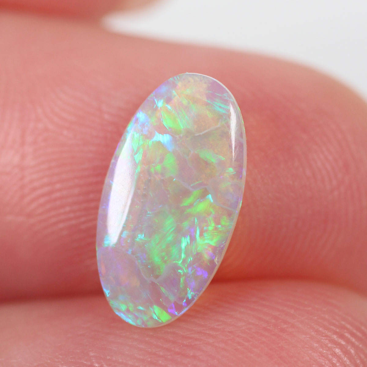 0.85ct Dark Crystal Opal - 6.5 x 11.7 x 2mm