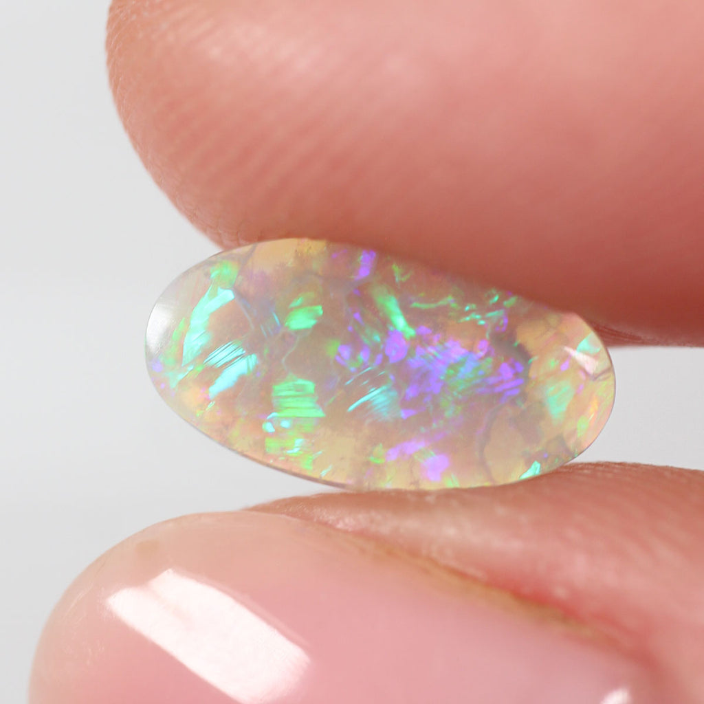 0.85ct Dark Crystal Opal - 6.5 x 11.7 x 2mm
