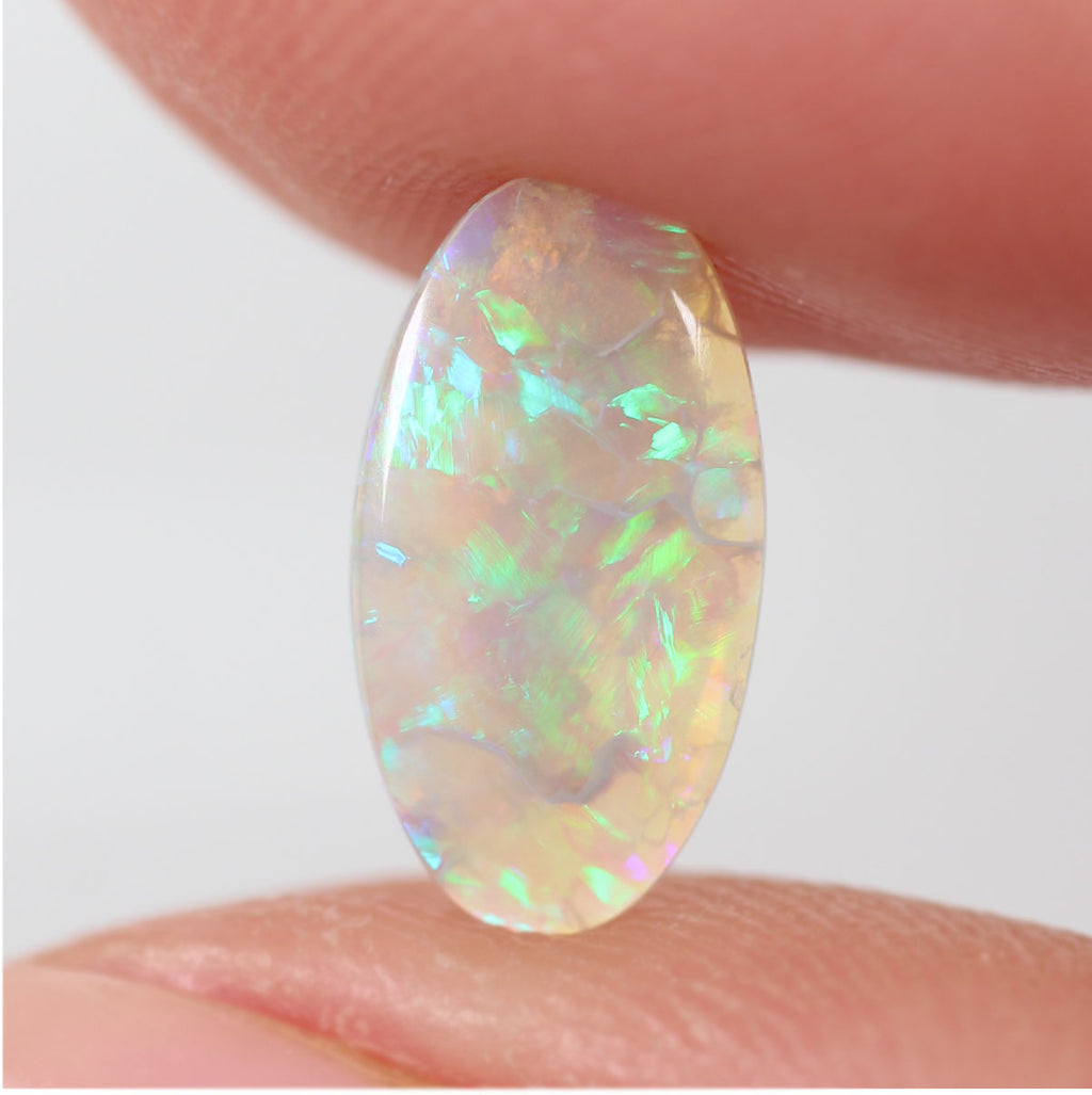 0.85ct Dark Crystal Opal - 6.5 x 11.7 x 2mm