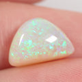 Side profile of 3.4ct crystal opal showing natural solid body