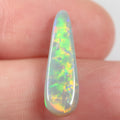 3.7ct Australian dark opal cabochon with green-orange mackerel