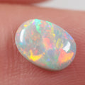 Dark opal from Lightning Ridge shown from side angle
