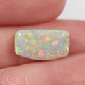Side profile of 3.4ct dark opal showing natural solid body