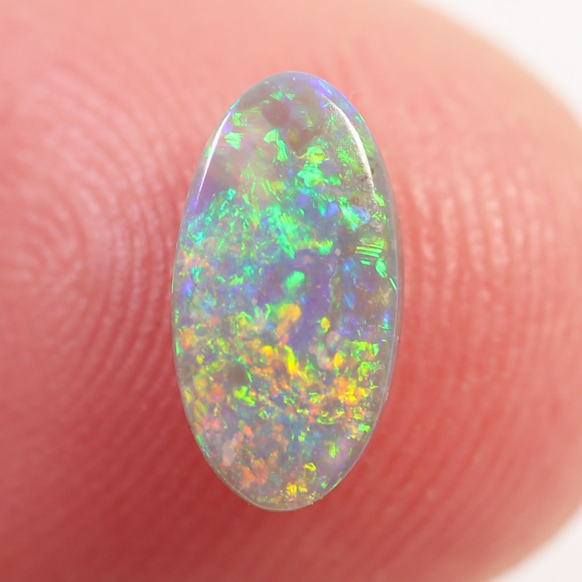 0.5 ct Dark Crystal Opal - 4.3 x 8.5 x 2mm