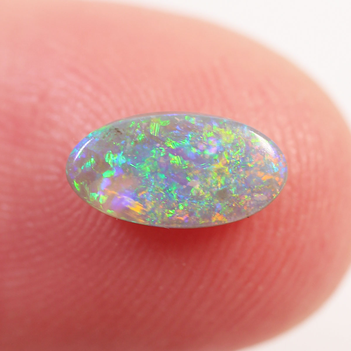 0.5 ct Dark Crystal Opal - 4.3 x 8.5 x 2mm