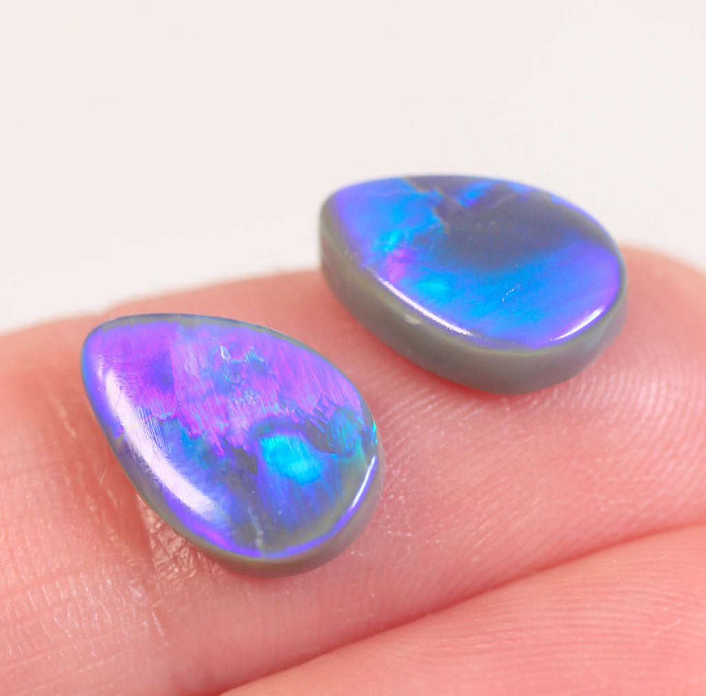 3.9ct Dark Opal - 8 x 11.3 x 3.2mm (Pair)