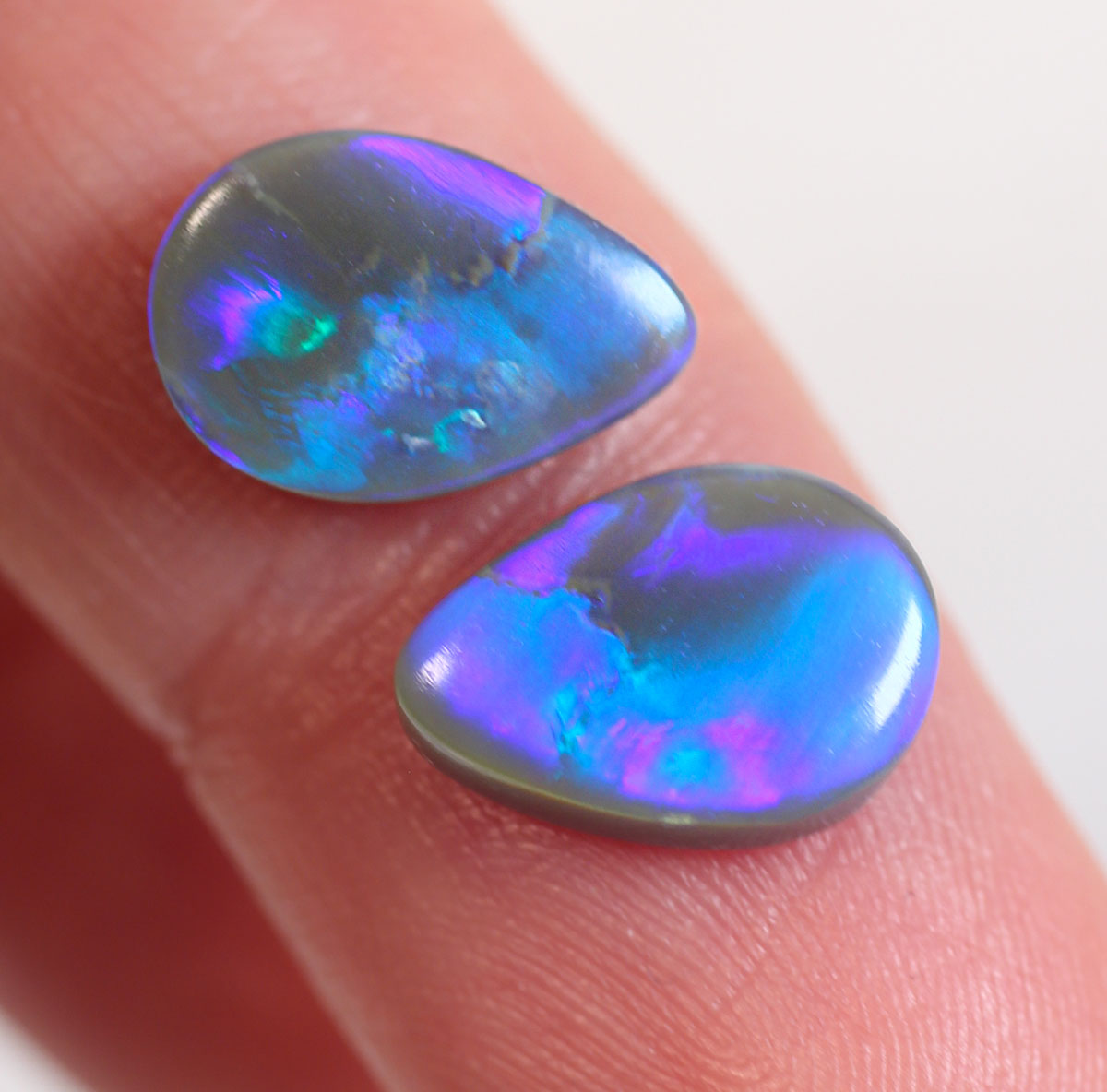 3.9ct Dark Opal - 8 x 11.3 x 3.2mm (Pair)