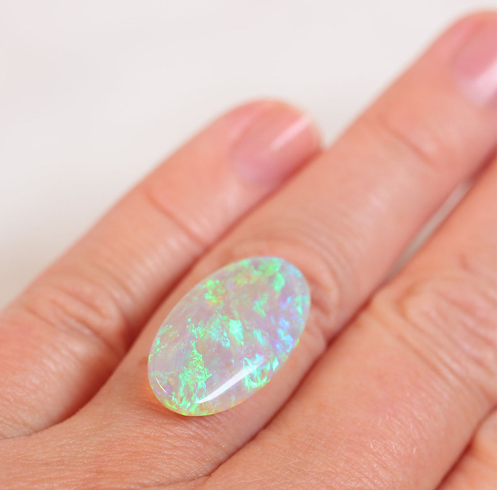 7.2ct Dark Crystal Opal - 12.3 x 22 x 4.4mm