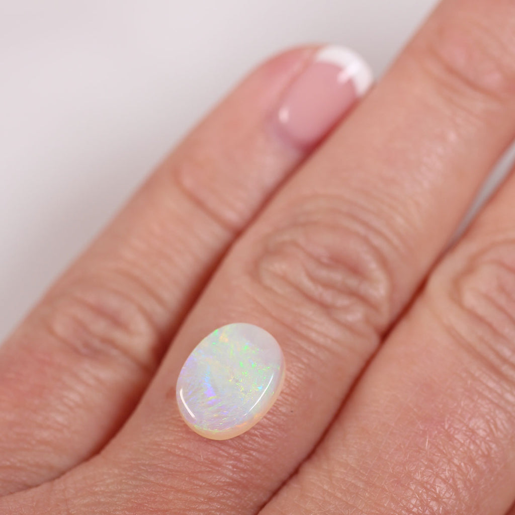2.1ct light opal shown from profile view