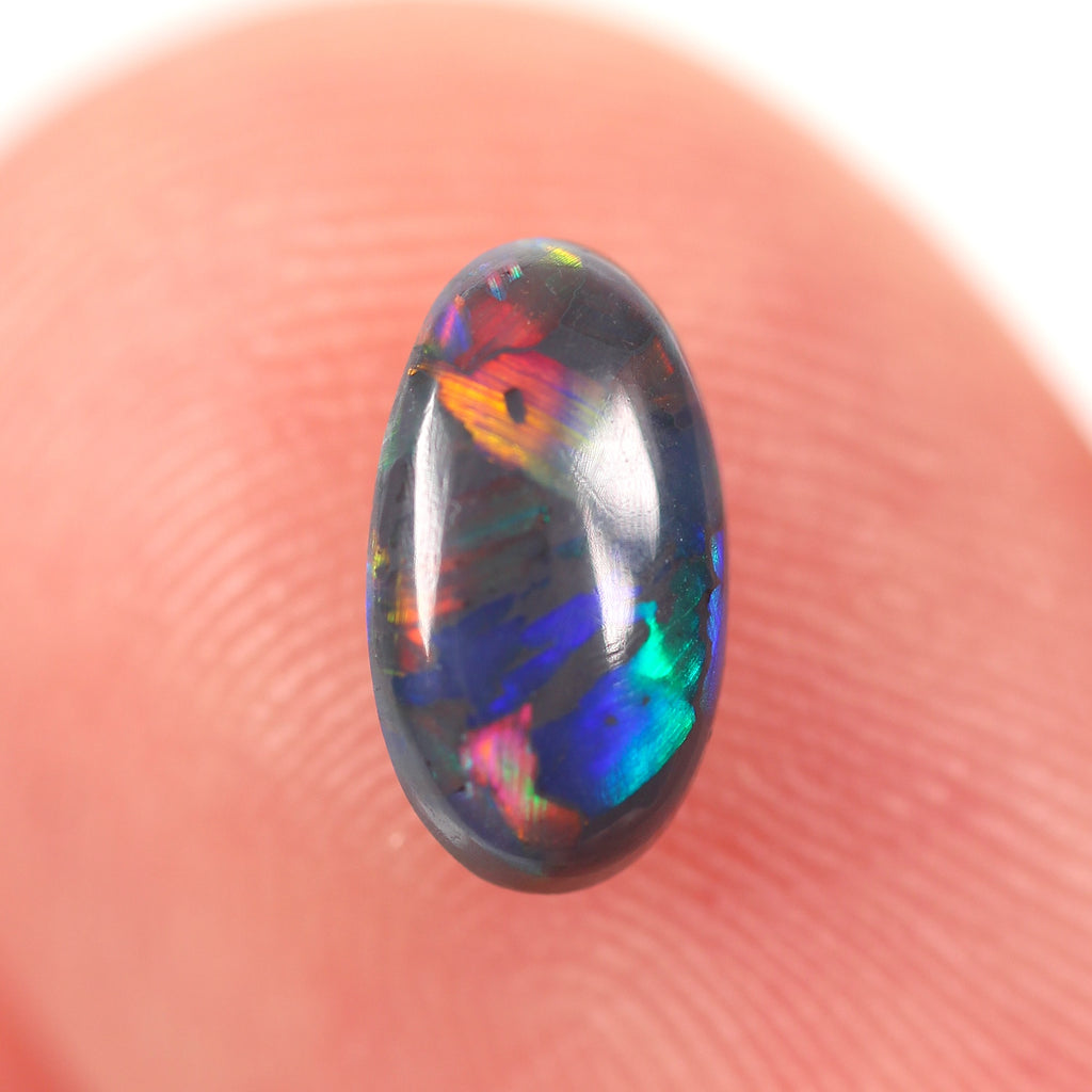 0.48ct Black Opal - 4.3 x 7.5 x 2.5mm