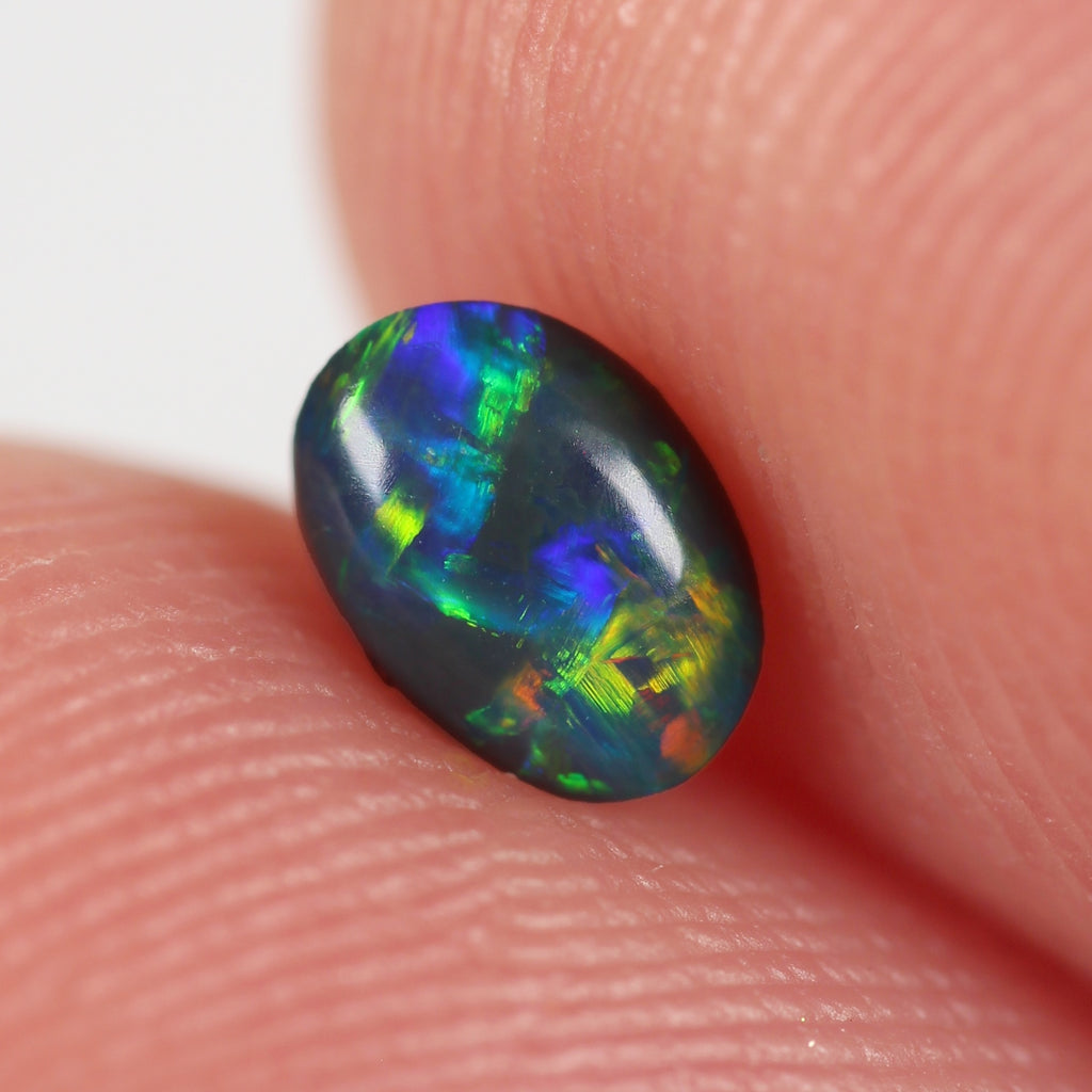 0.32ct Black Opal - 3.7 x 4.9 x 2.8mm
