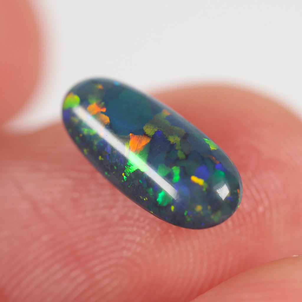 0.82ct Black Opal - 10 x 4.5 x 3mm