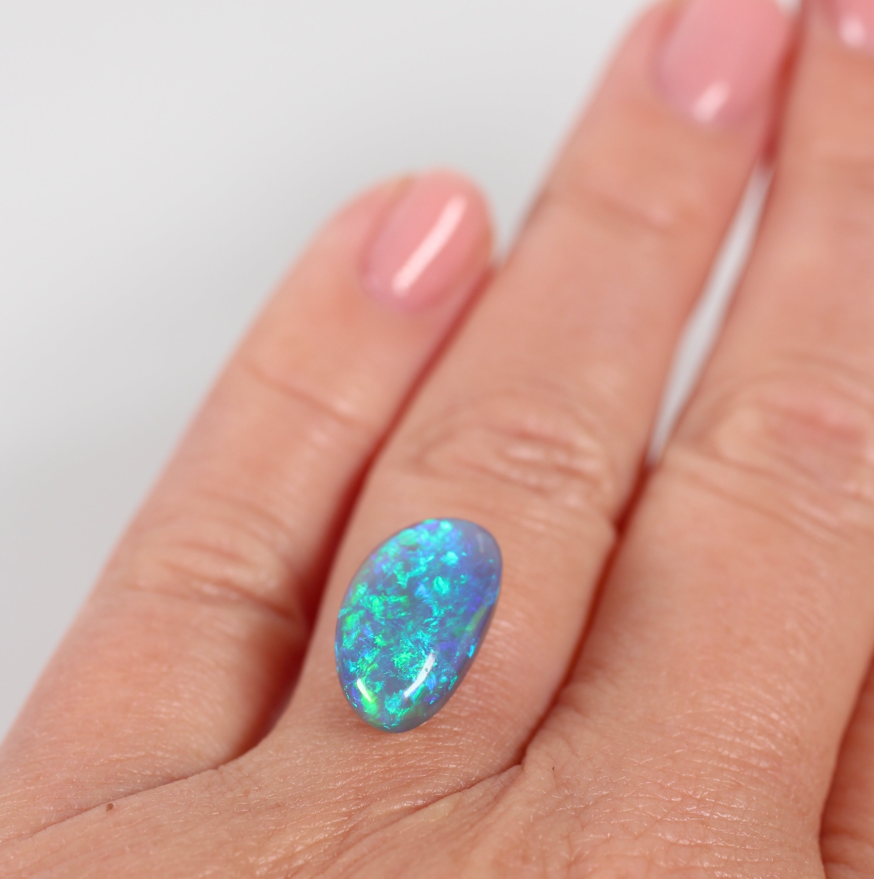 5.47ct Black Opal - 9 x 15.8 x 6.3 mm