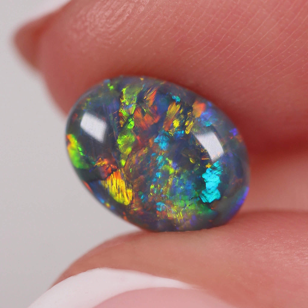 2.36ct Black Opal 10 x 7.6 x 5.2mm
