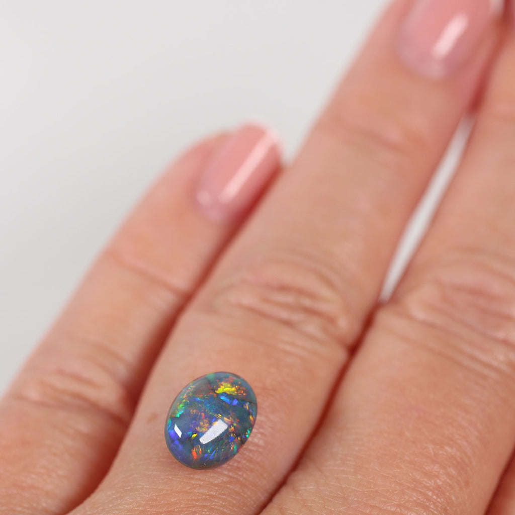 2.36ct Black Opal 10 x 7.6 x 5.2mm