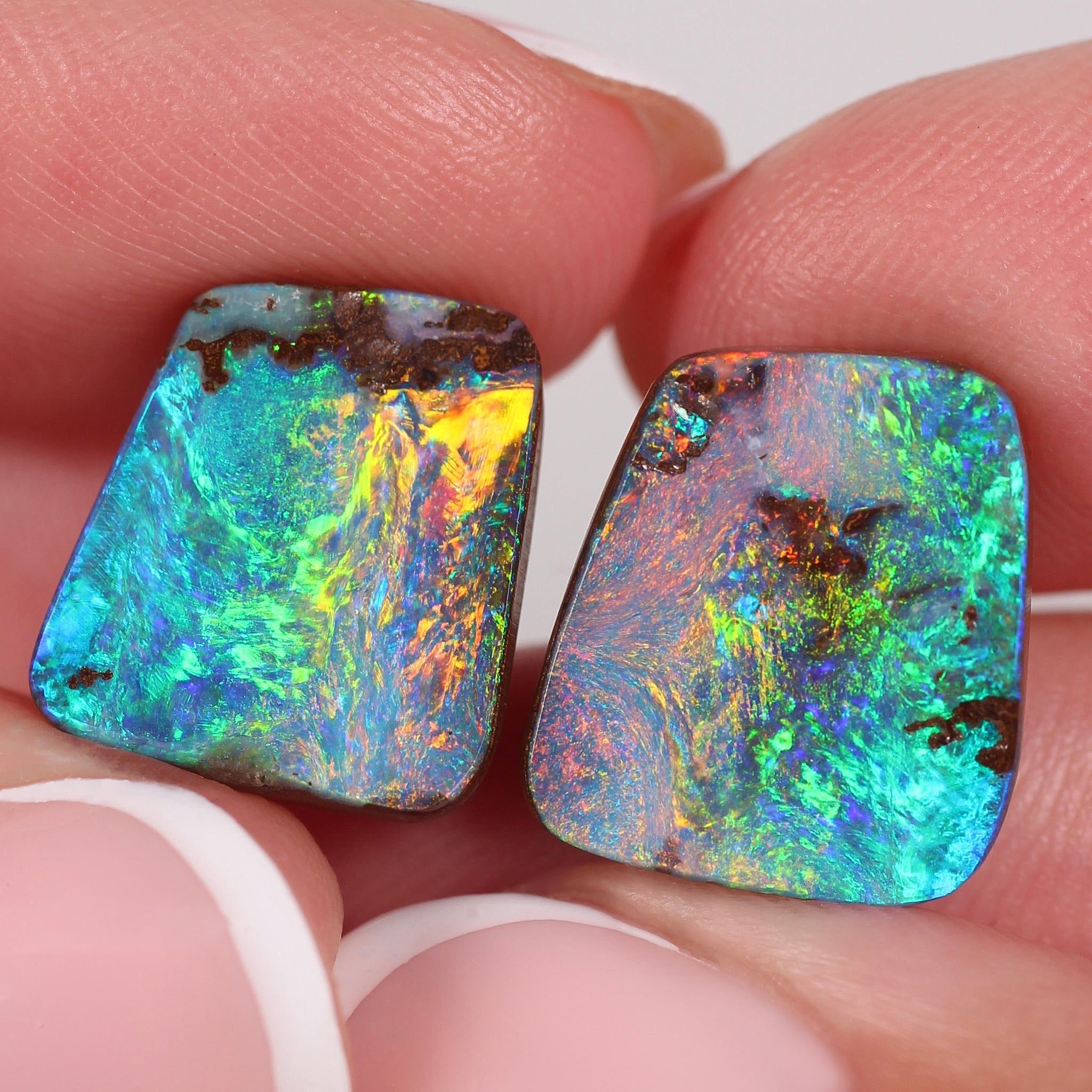 16.82ct Boulder Opal Pair - 13.95 x 12.43 x 5.40mm