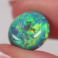 3.58ct black opal from Lightning Ridge with green-yellow moss play-of-colour